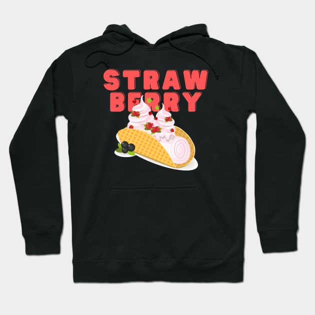 I love ice cream a waffle lot | Strawberry Ice Cream Flavor | Ice Cream Lovers | Sundae Lovers | Sweet Summer Treat | Sweet Tooth Hoodie by mschubbybunny